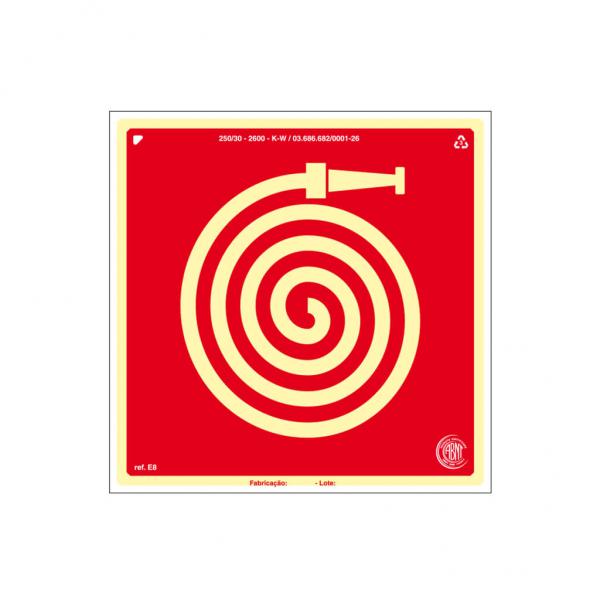 Placa fotoluminescente mangueira de PVC 20x20cm