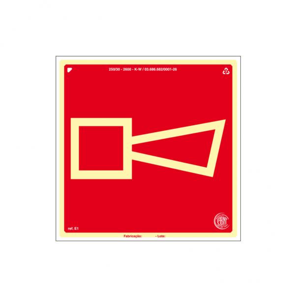 Placa fotoluminescente sirene de PVC 30x30cm