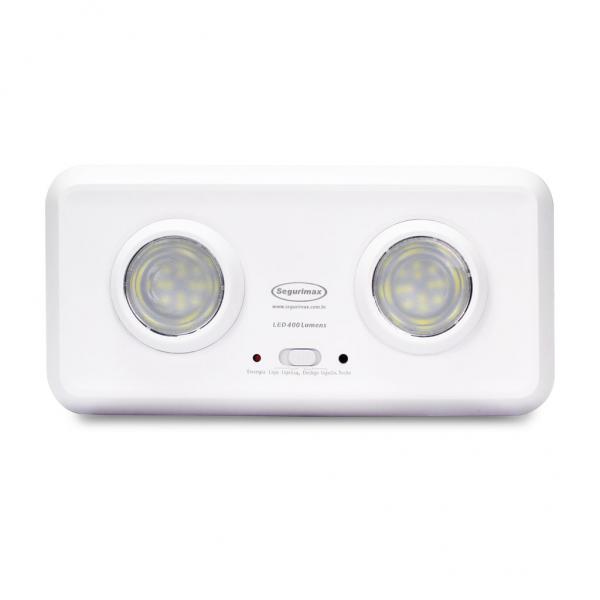 Bloco de iluminação de emergência autônoma LED 2 faróis 400 lúmens